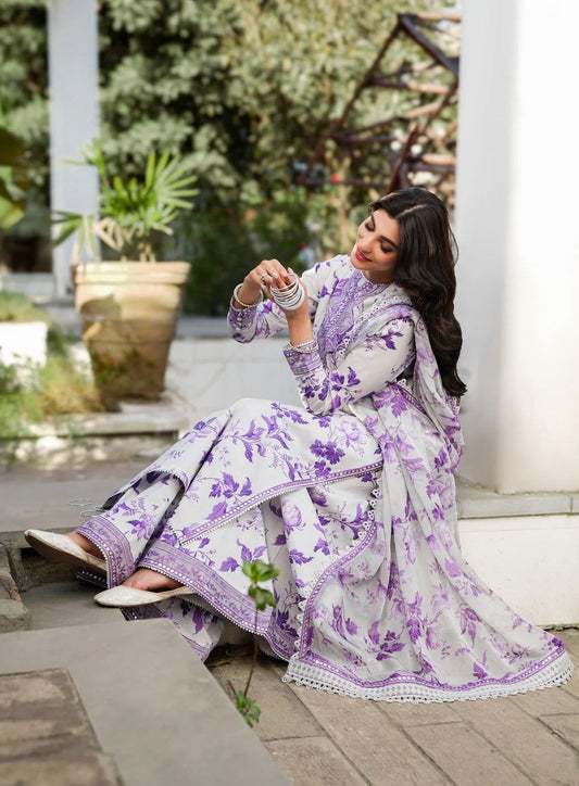 Floral Lawn 3 Piece Embroidered