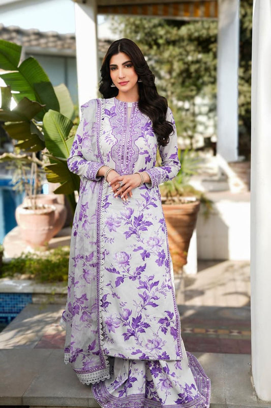 Floral Lawn 3 Piece Embroidered