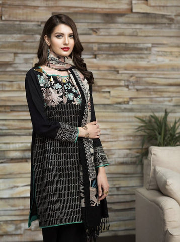Elegant Dhanak 3 Piece Embroidered