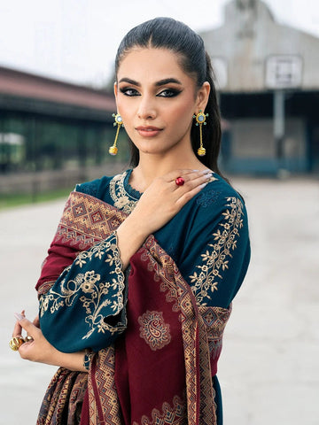 Premium Dhanak 3 Piece Embroidered