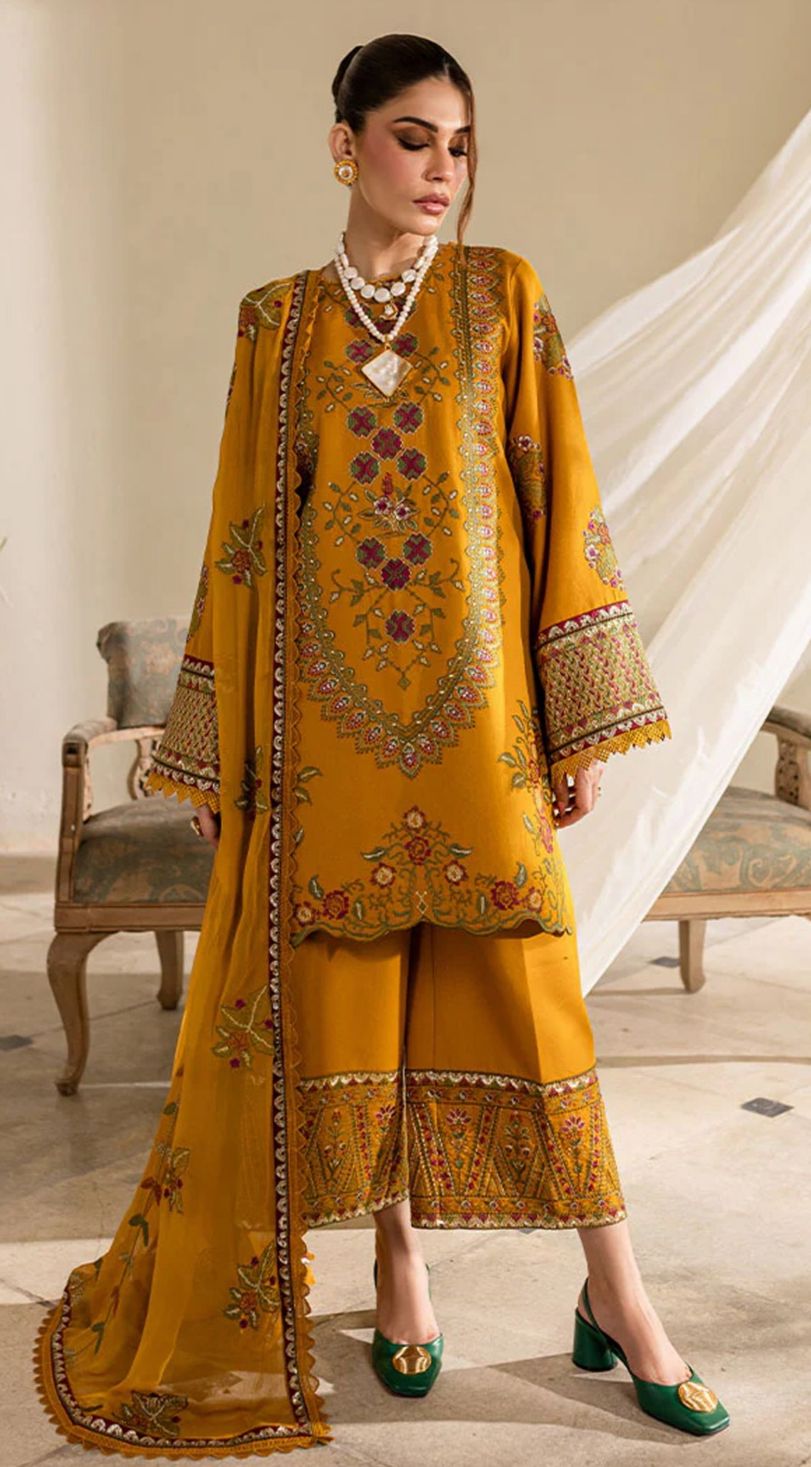 Premium Dhanak 3 Piece Embroidered