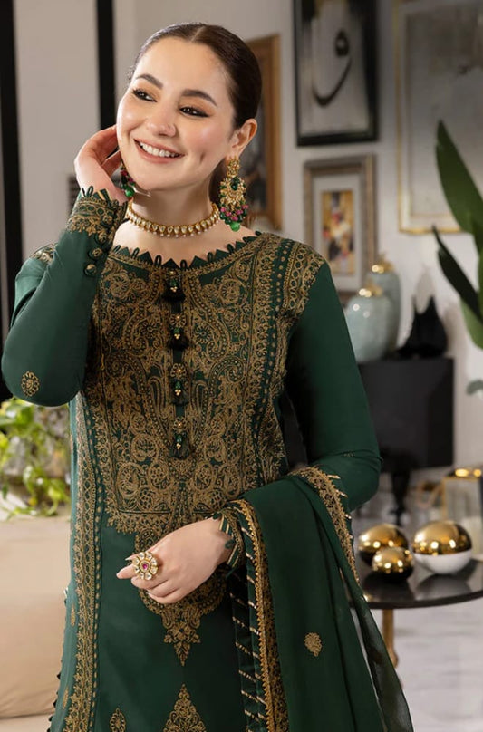 Elegant Dhanak 3 Piece Embroidered