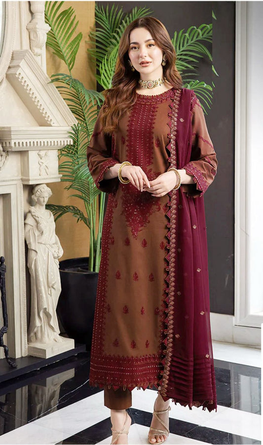 Luxury Lawn 3Pc Embroidered