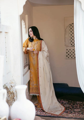 Elegant Dhanak 3 Piece Embroidered