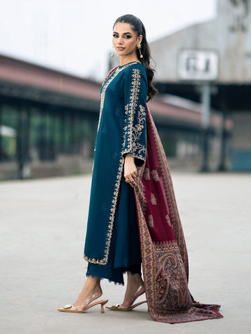 Premium Dhanak 3 Piece Embroidered