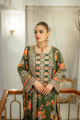 Elegant Shemoze Silk 3 Piece Embroidered