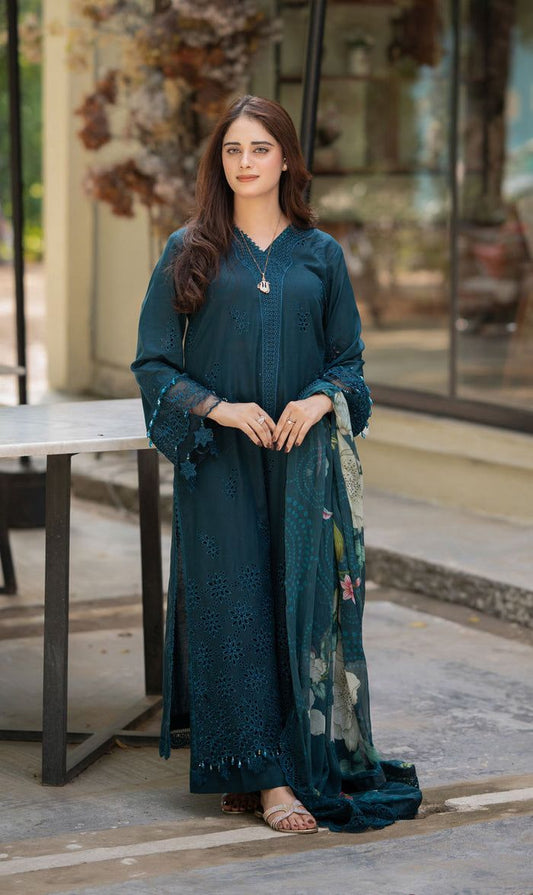 Luxury Lawn 3Pc Chikankari