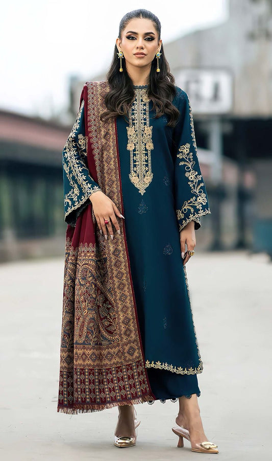 Premium Dhanak 3 Piece Embroidered