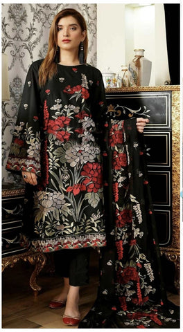 Elegant Dhanak 3 Piece Embroidered