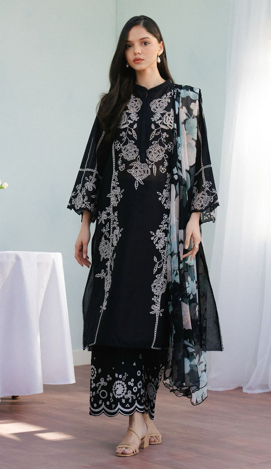 Elegant Dhanak 3 Piece Embroidered