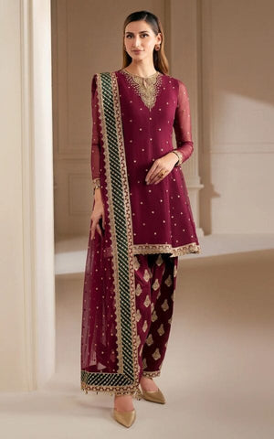 Premium Dhanak 3 Piece Embroidered