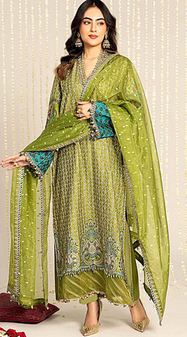 Premium Dhanak 3 Piece Embroidered