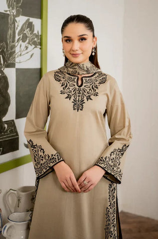 Elegant Dhanak 3 Piece Embroidered
